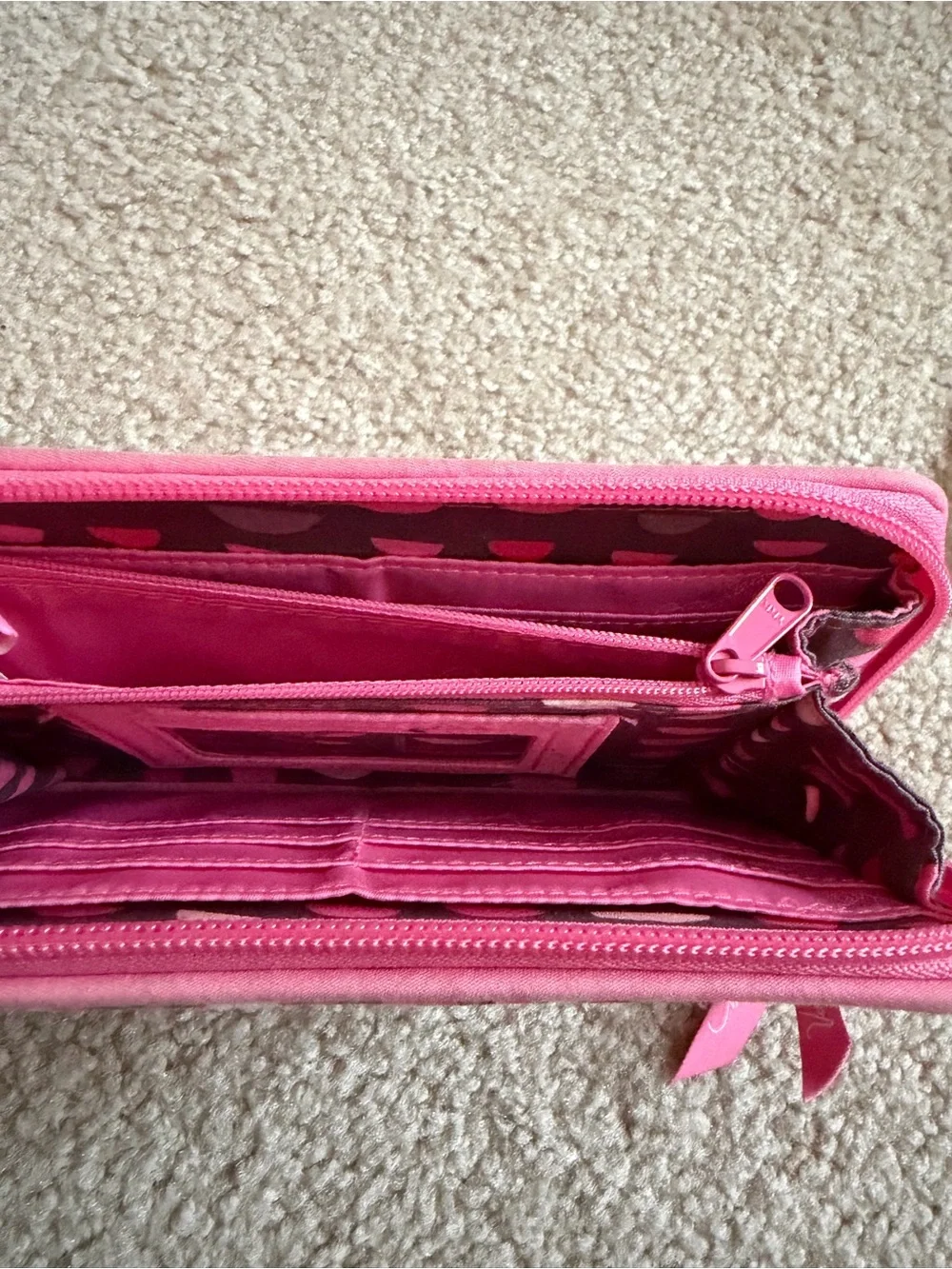 Vera Bradley Pink Quilted Floral Zip Wallet